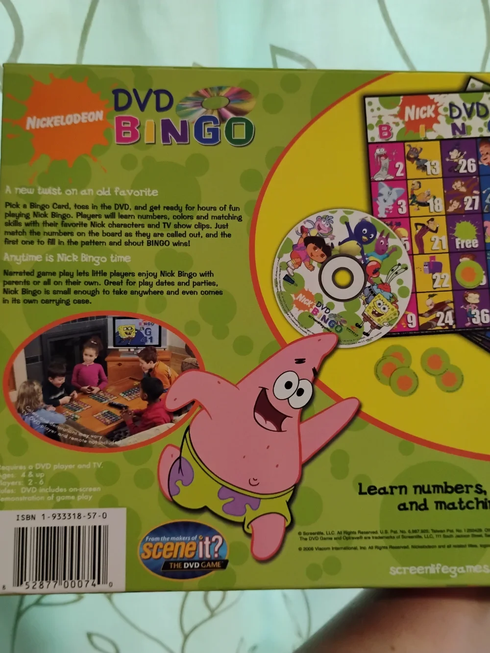 Nickelodeon DVD Bingo Game - Green, Yellow, Purple, Pink